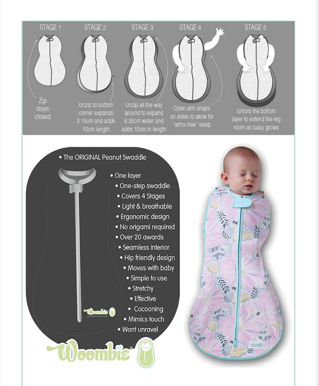 Woombie Grow With Me Air 5 - Pink Posey