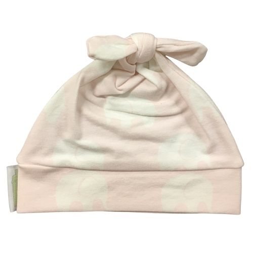Woombie Cotton Beanie - Pink Elephant 0-6M