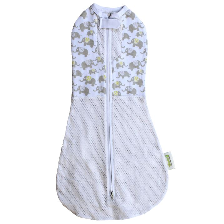 Woombie Summer Convertible - Happy Elephants Big Baby 3-6M/6.5-9KG