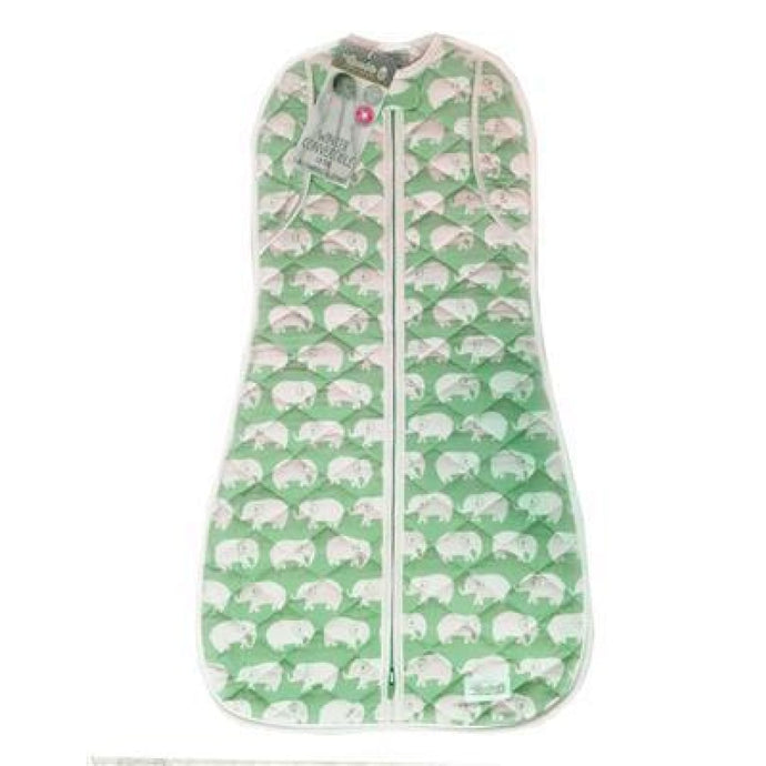 Woombie Winter Convertible - Green Elephant 1.8 TOG Big Baby 3-6M/6.5-9KG